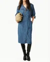 Ba&sh Wakie Denim Midi Dress In Light Used Blue In Multi
