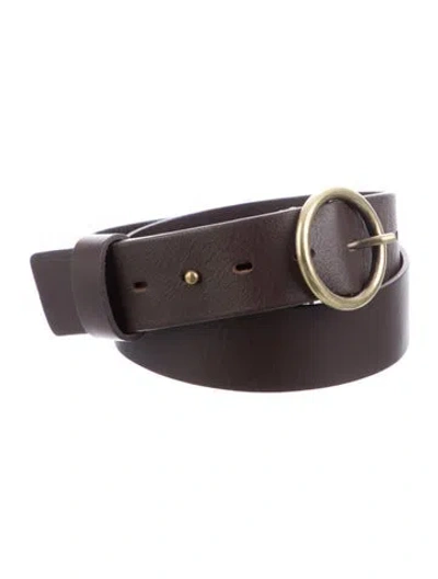 Pre-owned Ba&sh Wide Leather Belt In Black