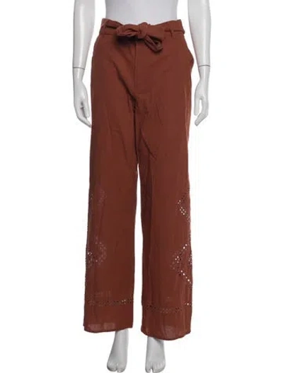 Pre-owned Ba&sh Wide Leg Pants In Brown/orange