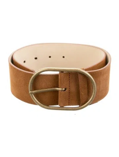 Pre-owned Ba&sh Wide Suede Belt In Brown