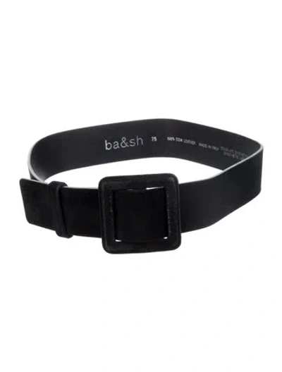 Pre-owned Ba&sh Wide Suede Waist Belt In Black