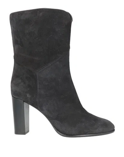 Ba&sh Ba & Sh Woman Ankle Boots Charcoal Size 11 Leather In Gray