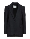 Ba&sh Ba & Sh Woman Blazer Midnight Blue Size 3 Polyester, Wool, Elastane In Black