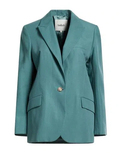 Ba&sh Ba & Sh Woman Blazer Turquoise Size 0 Lyocell, Linen In Blue