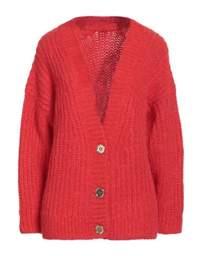 BA&SH BA & SH WOMAN CARDIGAN CORAL SIZE 1 ALPACA WOOL, POLYAMIDE, ELASTANE, RUBBER