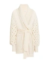 Ba&sh Ba & Sh Woman Cardigan Ivory Size 2 Polyester, Cotton, Polyamide In Neutral