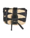Ba&sh Ba & Sh Woman Cross-body Bag Black Size - Natural Raffia, Calfskin In Black