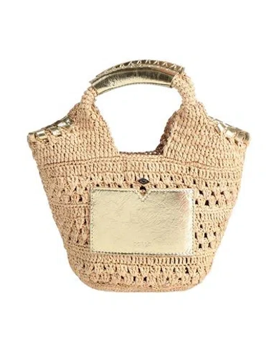 Ba&sh Ba & Sh Woman Handbag Beige Size - Natural Raffia, Cow Leather In Sand