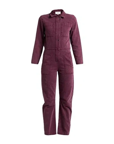 Ba&sh Ba & Sh Woman Jumpsuit Plum Size 10 Cotton, Linen In Purple