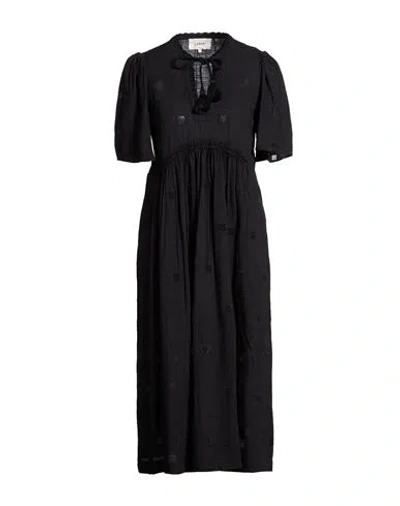 Ba&sh Ba & Sh Woman Midi Dress Black Size 1 Viscose, Linen