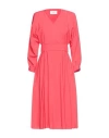Ba&sh Ba & Sh Woman Midi Dress Coral Size 1 Viscose, Polyester In Red