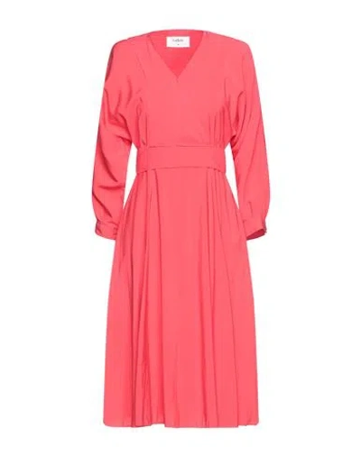 Ba&sh Ba & Sh Woman Midi Dress Coral Size 1 Viscose, Polyester In Red