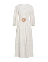 Ba&sh Ba & Sh Woman Midi Dress Ivory Size 3 Cotton In Animal Print
