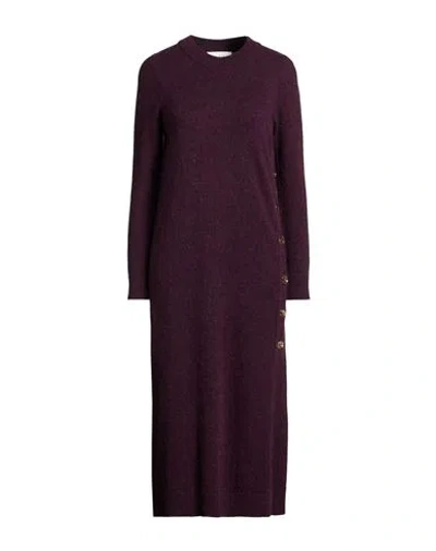 Ba&sh Ba & Sh Woman Midi Dress Plum Size 3 Alpaca Wool, Wool In Purple