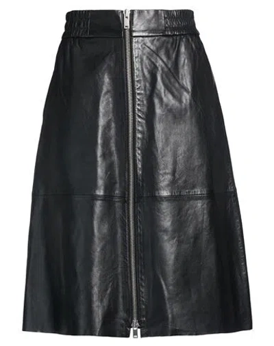 Ba&sh Ba & Sh Woman Midi Skirt Black Size 10 Lambskin