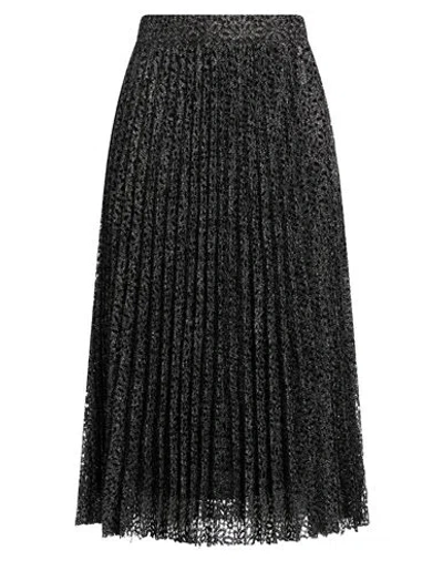 Ba&sh Ba & Sh Woman Midi Skirt Black Size 10 Polyester, Metallic Fiber