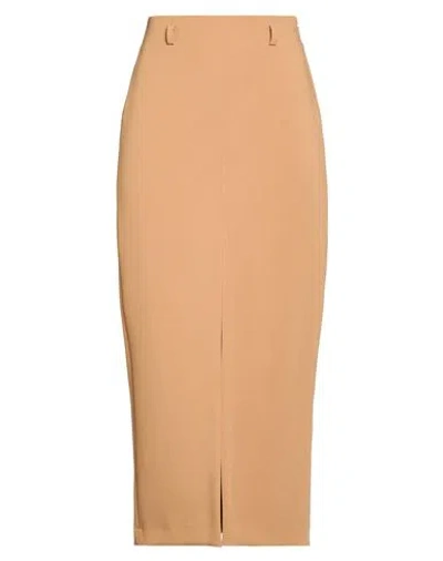 Ba&sh Ba & Sh Woman Midi Skirt Camel Size 10 Polyester, Viscose, Elastane In Sand