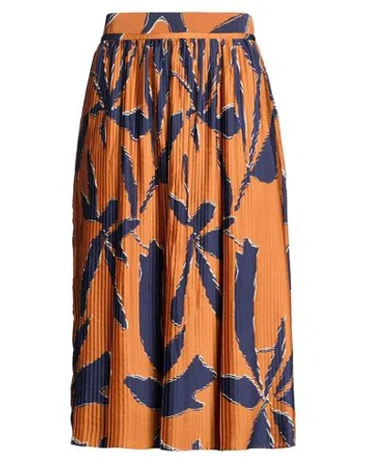 Ba&sh Ba & Sh Woman Midi Skirt Camel Size 3 Polyester In Orange
