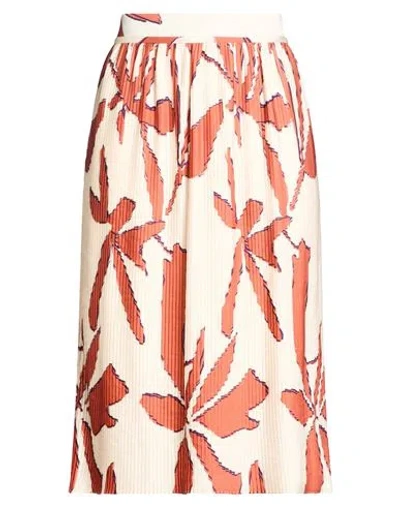 Ba&sh Ba & Sh Woman Midi Skirt Ivory Size 3 Polyester In Orange