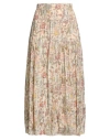 Ba&sh Ba & Sh Woman Midi Skirt Ivory Size 3 Viscose, Metallic Fiber In Brown