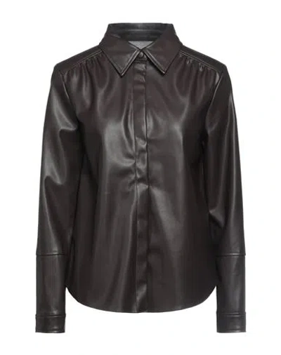 Ba&sh Ba & Sh Woman Shirt Dark Brown Size 0 Polyurethane, Polyester