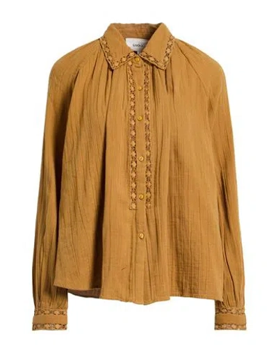 Ba&sh Ba & Sh Woman Shirt Mustard Size 2 Cotton In Multi