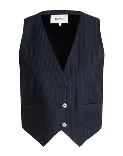Ba&sh Ba & Sh Woman Tailored Vest Midnight Blue Size 3 Polyester, Wool, Elastane