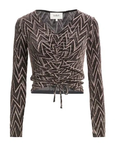 Ba&sh Ba & Sh Woman Top Dark Brown Size 1 Polyamide, Polyester, Elastane In Multi