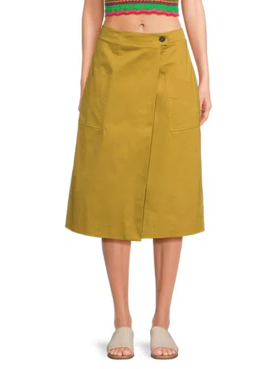 Ba&sh Bastien Wrap Skirt In Yellow