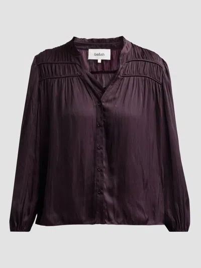 Ba&sh Women's Cessia Ruched-yoke Shirt In Aubergine