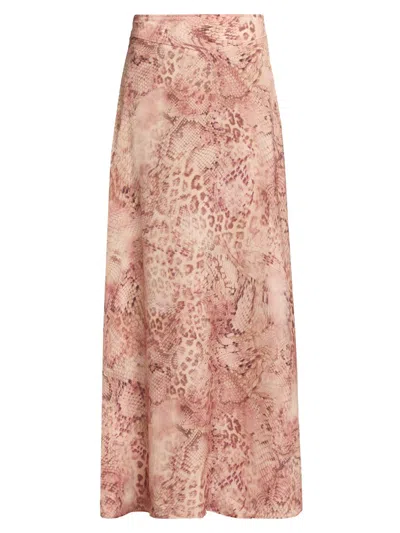 Ba&sh Women's Ciria Snakeskin Print Maxi Skirt In Pink