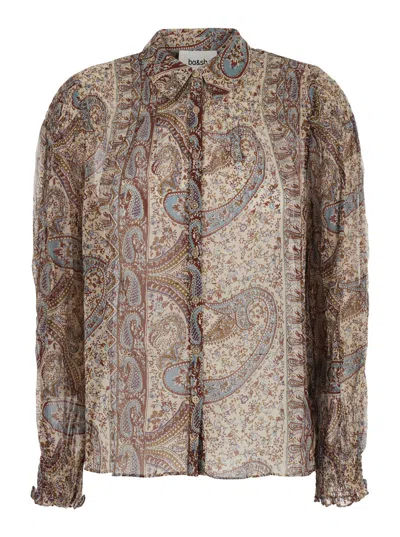 Ba&sh Ba & Sh Women's Collared Button-front Long-sleeve Shirt With Chest Pocket In Brown