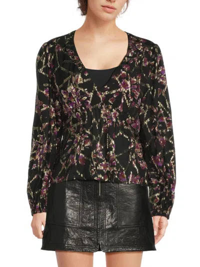 Ba&sh Divine Silk-blend Top In Purple