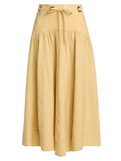 Ba&sh Women's Donia Grommet Midi-skirt In Paille