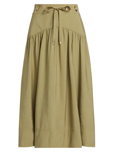 Ba&sh Women's Donia Tie-waist Midi-skirt In Brown