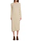 Ba&sh Women's Doree Alpaca-wool Button-side Midi-dress In Neutral