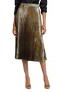 Ba&sh Women's Falone Pleated Foil Midi-skirt In Brown