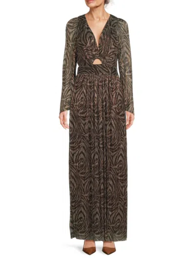 Ba&sh Women's Gaell Abstract Cut-out Maxi Dress In Brown