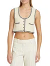 Ba&sh Women's Gustave Cotton-blend Tipped Cardigan In Neutral