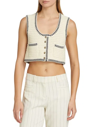 Ba&sh Women's Gustave Cotton-blend Tipped Cardigan In Neutral