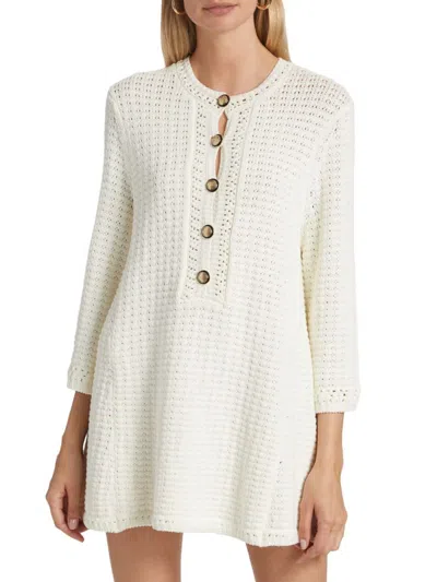 Ba&sh Women's Gysele Knit Cotton Minidress In White