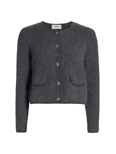 Ba&sh Women's Harry Brushed Flap-pocket Cardigan In Gray
