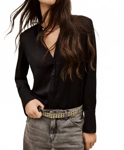 Ba&sh Itsey Long Sleeve Shirt In Noir In Black