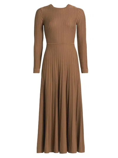 Ba&sh Women's Jazia Rib-knit Midi-dress In Brown
