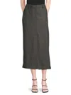 Ba&sh Women's Jupe Abiss Pinstripe Wool-blend A-line Midi-skirt In Gray