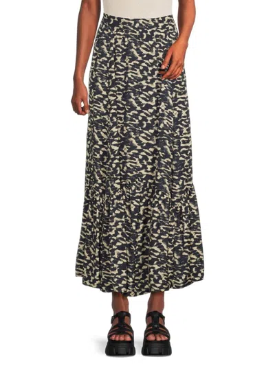 Ba&sh Women's Jupe Alexa Printed Tiered Midi-skirt In Multi