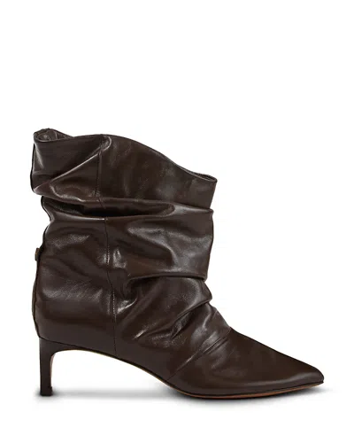 Ba&sh Ba & Sh Women's Lowcovilla Ruched Leather Ankle Boots In Brown