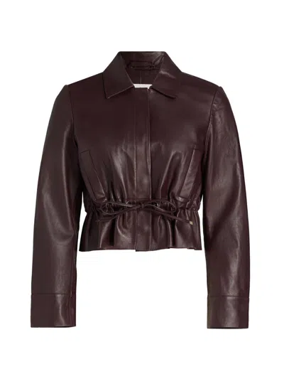 Ba&sh Women's Manita Leather Cropped Jacket In Brown