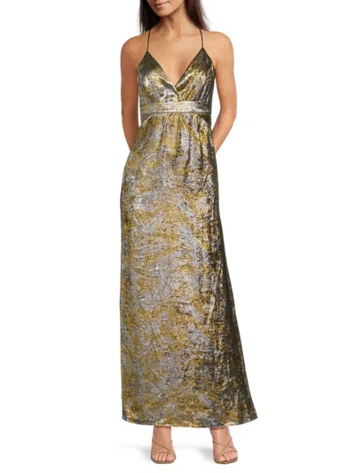 Ba&sh Women's Metallic Crushed Velvet Gown In Multi