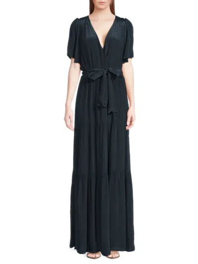 BA&SH WOMEN'S NATAL TIE-WAIST TIERED A-LINE MAXI DRESS